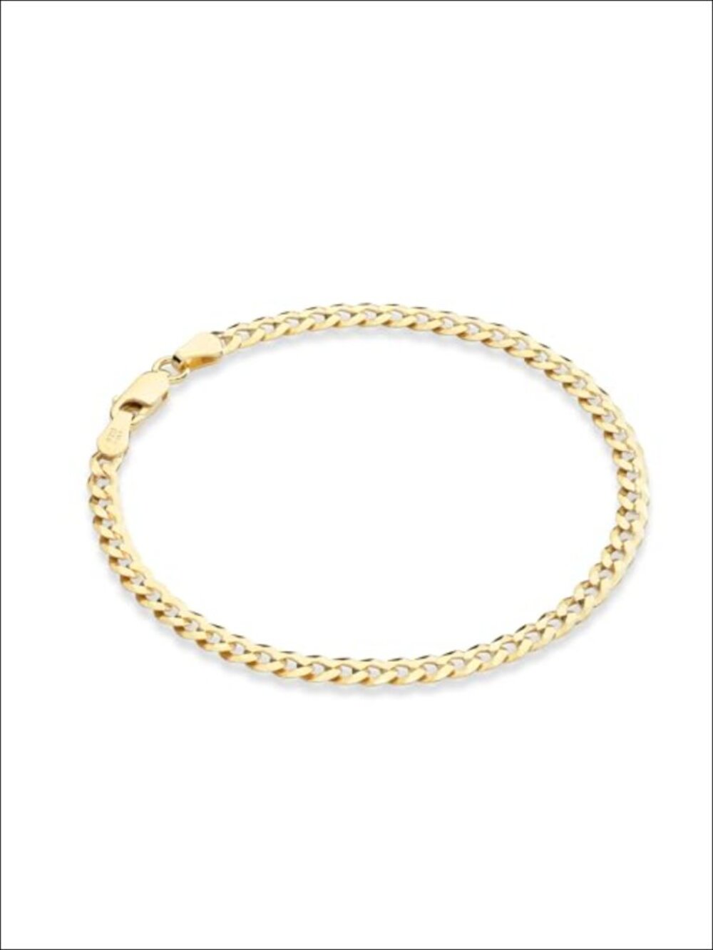 Italian Solid 925 Sterling Silver 18K Gold Plated 3.5mm Diamond Cut Cuban Link